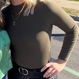 Olive green body suit